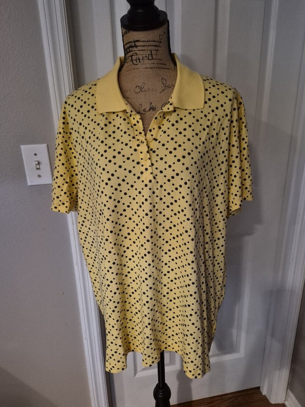 Ladies Riders by Lee Yellow and Black Polka Dot Shirt